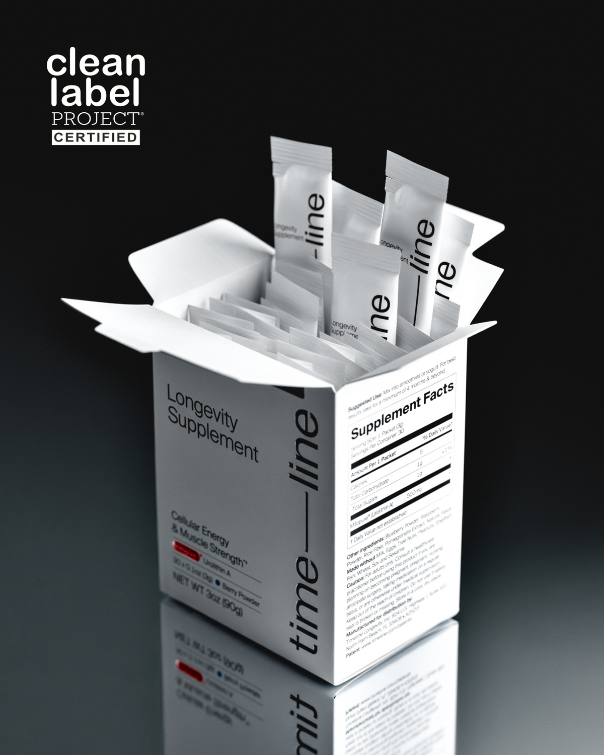 Timeline Mitopure Urolithin A Supplement Powder 500 MG- Clinically Proven Support for Healthy Aging and Cellular Renewal - Mitoceutical for Muscle Support and Longevity